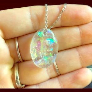 Handmade Faux Opal Necklace